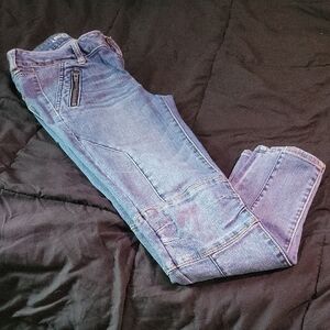 Light Blue Distressed Skinny Jeans with Unique Color